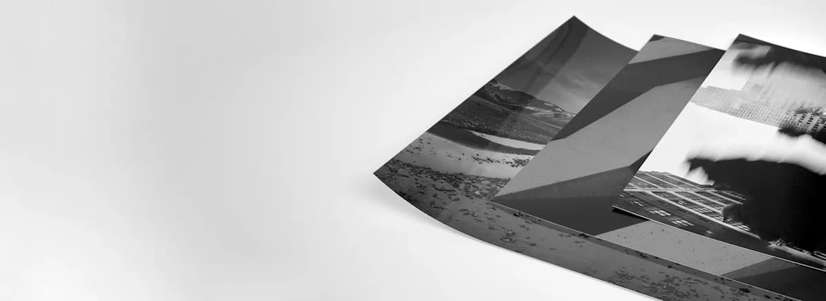 Impressões fotográficas a preto e branco em papel